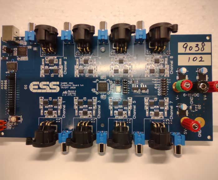 Sabre ES9038PRO + ES9311Q 8-Channel XLR/RCA Evaluation Board